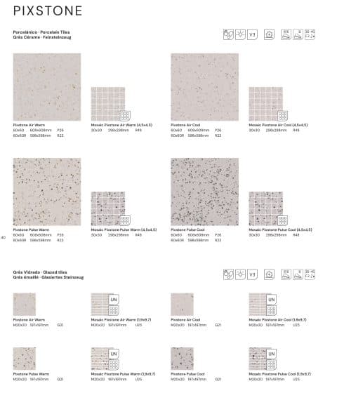 Pixstone 60×60 Air Warm kerámia padlólap - Galériafotó 67728